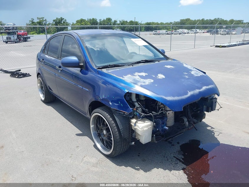 2010 Hyundai Accent VIN KMHCN4AC4AU466177 IAAI salvage auction — FRONT END, Certificate Of Destruction (Florida), sold $25 on 2026-07-20 (photo 1)
