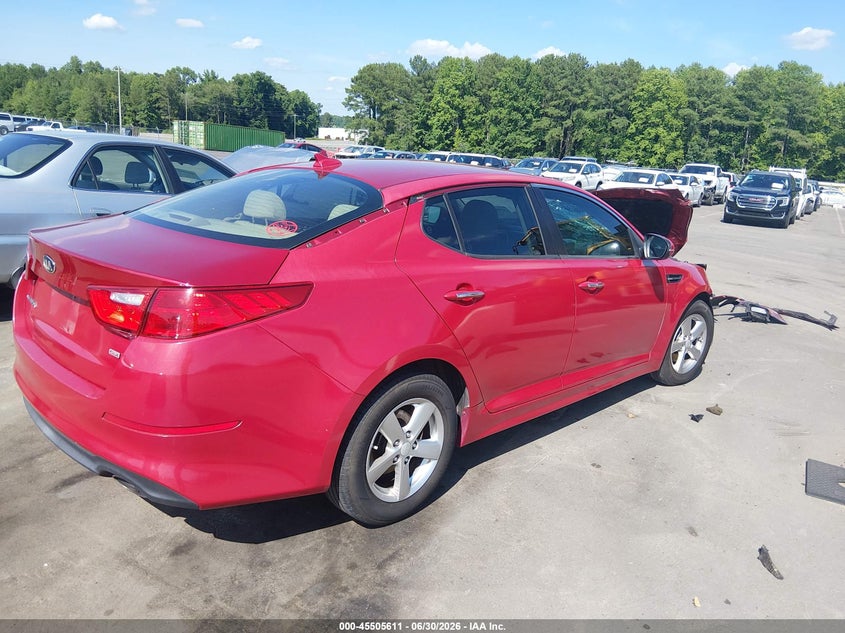 2015 Kia Optima VIN 5XXGM4A78FG458821 IAAI salvage auction — FRONT END, Salvage (North Carolina), sold $25 on 2026-07-22 (photo 4)