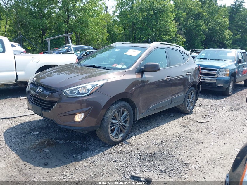 2014 Hyundai Tucson VIN KM8JU3AG3EU802866 IAAI salvage auction — REAR END, Mv-907A (New York), sold $1,250 on 2026-07-09 (photo 2)
