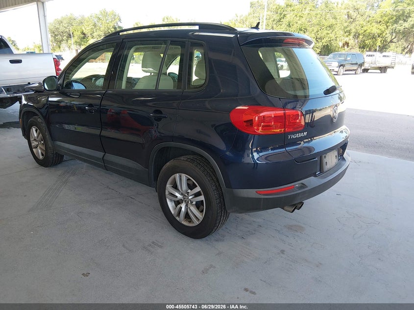 2016 Volkswagen Tiguan VIN WVGBV7AX4GW587837 IAAI salvage auction — FRONT END, Rebuildable (Florida), sold $1,450 on 2026-08-02 (photo 3)