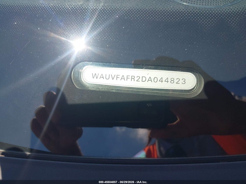 2013 Audi A5 VIN WAUVFAFR2DA044823 IAAI salvage auction — NORMAL WEAR, Clear (Maryland), sold $350 on 2026-07-15 (photo 9)