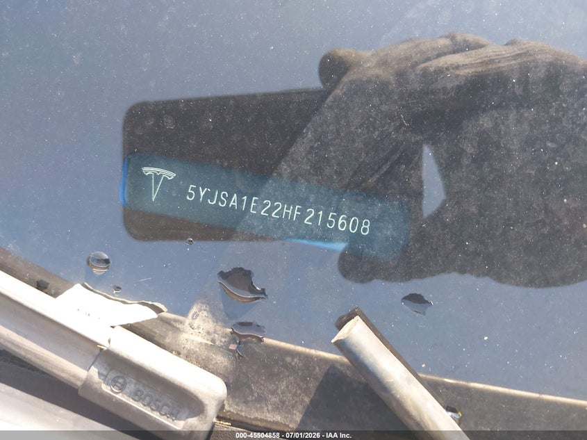 2017 Tesla Model s VIN 5YJSA1E22HF215608 IAAI salvage auction — FRONT END, Salvage Title, sold $4,125 on 2026-07-23 (photo 9)