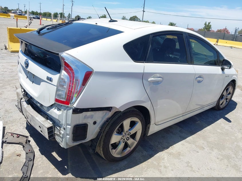 2013 Toyota Prius VIN JTDKN3DU2D5591935 IAAI salvage auction — REAR END, Salvage (California), sold $2,150 on 2026-07-09 (photo 4)