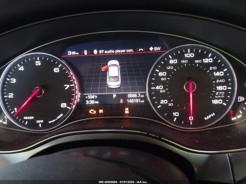 2016 Audi A6 VIN WAUFGAFC1GN003187 IAAI salvage auction — NORMAL WEAR, Clear (Illinois), sold $1,375 on 2026-07-27 (photo 7)