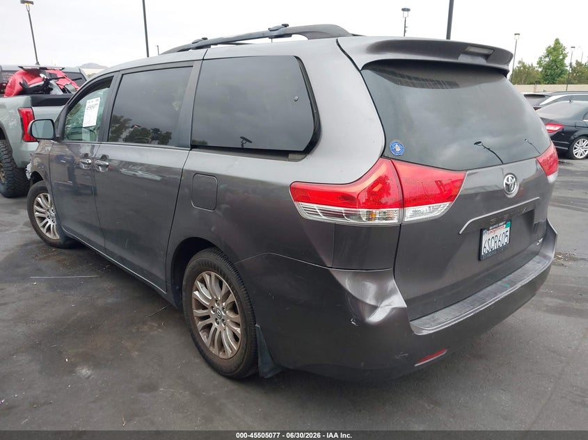 2011 Toyota Sienna VIN 5TDYK3DC4BS144265 IAAI salvage auction — FRONT END, Salvage Certificate (California), sold $1,200 on 2026-07-31 (photo 3)