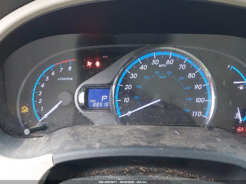 2011 Toyota Sienna VIN 5TDYK3DC4BS144265 IAAI salvage auction — FRONT END, Salvage Certificate (California), sold $1,200 on 2026-07-31 (photo 7)