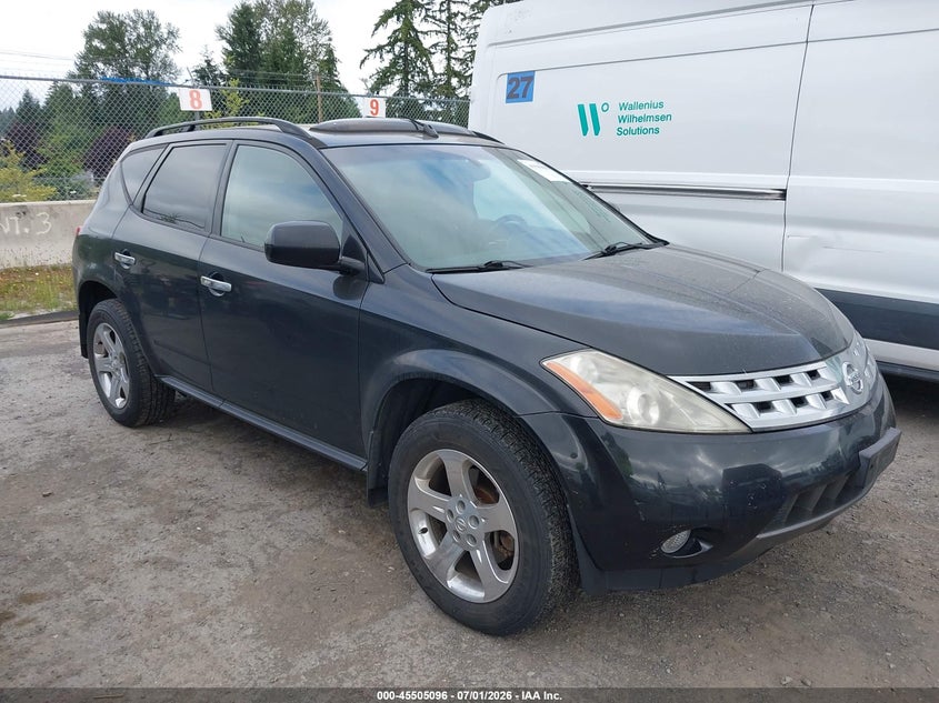 2003 Nissan Murano VIN JN8AZ08W33W237641 IAAI salvage auction — NORMAL WEAR, Clear (Washington), sold $375 on 2026-07-08 (photo 1)
