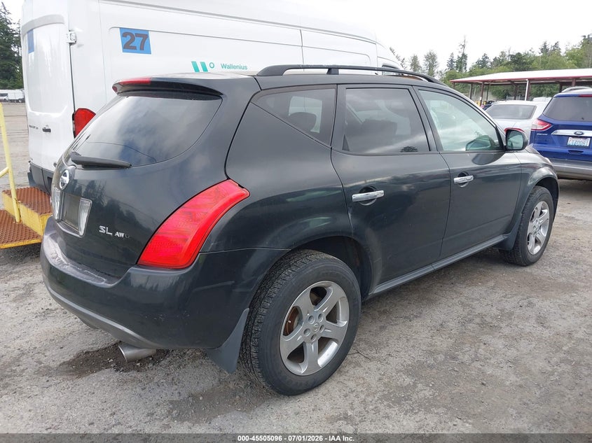 2003 Nissan Murano VIN JN8AZ08W33W237641 IAAI salvage auction — NORMAL WEAR, Clear (Washington), sold $375 on 2026-07-08 (photo 4)