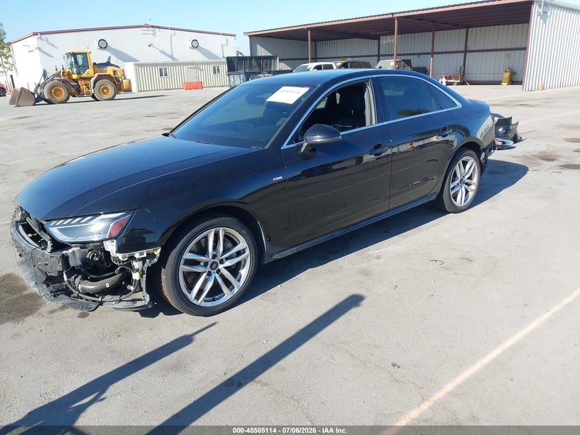 2020 Audi A4 VIN WAUENAF47LN006048 IAAI salvage auction — FRONT & REAR, Salvage (California), sold $9,700 on 2026-08-02 (photo 2)