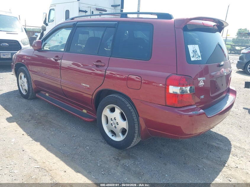 2007 Toyota Highlander VIN JTEDP21AX70137727 IAAI salvage auction — NORMAL WEAR, Clear (South Carolina), sold $525 on 2026-07-08 (photo 3)