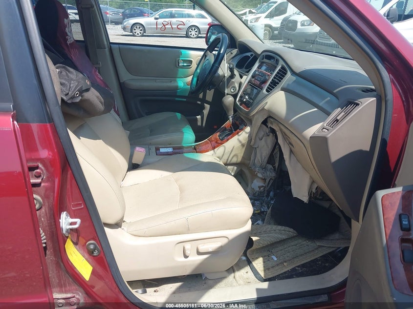 2007 Toyota Highlander VIN JTEDP21AX70137727 IAAI salvage auction — NORMAL WEAR, Clear (South Carolina), sold $525 on 2026-07-08 (photo 5)