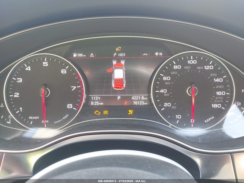 2017 Audi A7 VIN WAU32AFC2HN133711 IAAI salvage auction — FRONT END, Salvage Title, sold $125 on 2026-07-28 (photo 7)