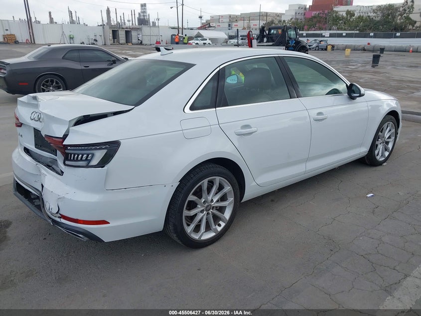 2019 Audi A4 VIN WAUGMAF41KN008193 IAAI salvage auction — REAR END, Salvage Title, sold $10,525 on 2026-09-02 (photo 4)