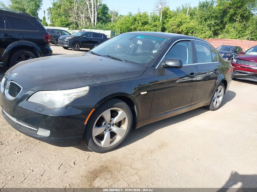 2008 BMW 5 series VIN WBANU53568CT17299 IAAI salvage auction — FRONT & REAR, Clear (Michigan), sold $425 on 2026-07-23 (photo 2)