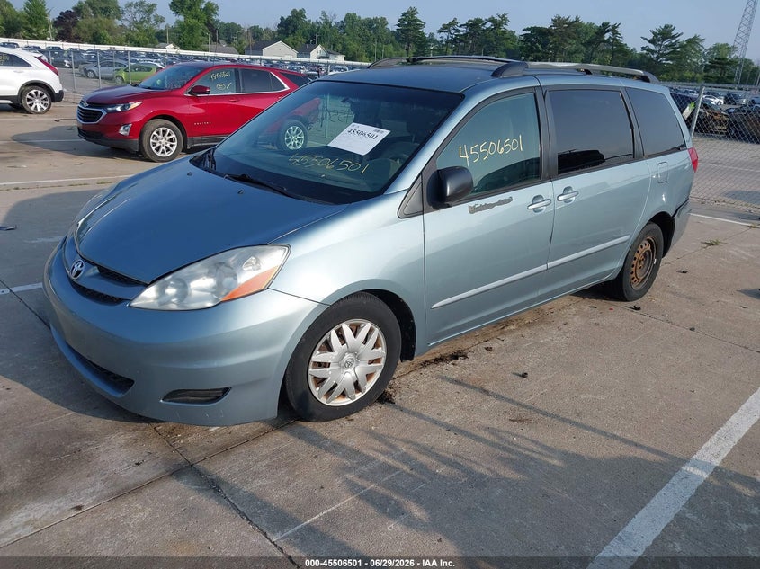 2008 Toyota Sienna VIN 5TDZK23C38S113288 IAAI salvage auction — LEFT REAR, Clear (Indiana), sold $825 on 2026-07-10 (photo 2)