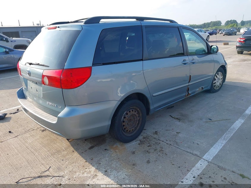 2008 Toyota Sienna VIN 5TDZK23C38S113288 IAAI salvage auction — LEFT REAR, Clear (Indiana), sold $825 on 2026-07-10 (photo 4)