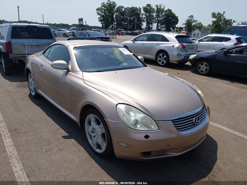 2004 Lexus Sc 430 VIN JTHFN48Y540058526 IAAI salvage auction — FRONT & REAR, Clear (New Jersey), sold $1,500 on 2026-07-27 (photo 1)