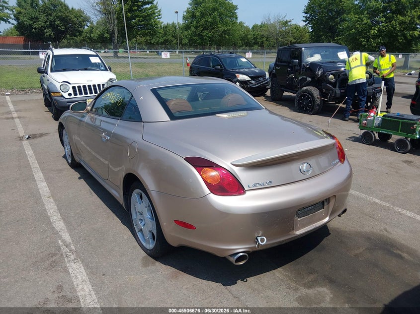 2004 Lexus Sc 430 VIN JTHFN48Y540058526 IAAI salvage auction — FRONT & REAR, Clear (New Jersey), sold $1,500 on 2026-07-27 (photo 3)