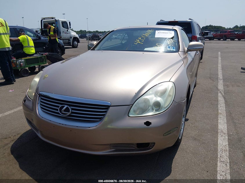 2004 Lexus Sc 430 VIN JTHFN48Y540058526 IAAI salvage auction — FRONT & REAR, Clear (New Jersey), sold $1,500 on 2026-07-27 (photo 6)