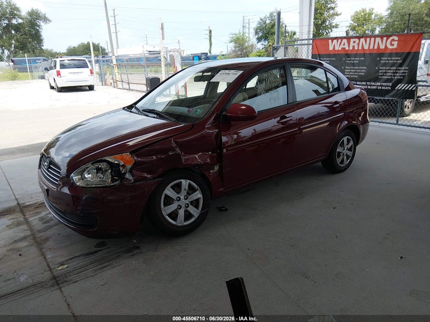 2008 Hyundai Accent VIN KMHCN46C58U275919 IAAI salvage auction — LEFT FRONT, Rebuildable (Florida), sold $675 on 2026-07-29 (photo 2)