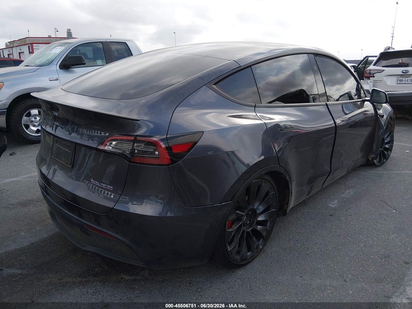 2023 Tesla Model y VIN 7SAYGDEF1PF838202 IAAI salvage auction — RIGHT FRONT, Salvage (California), sold $10,900 on 2026-07-30 (photo 4)