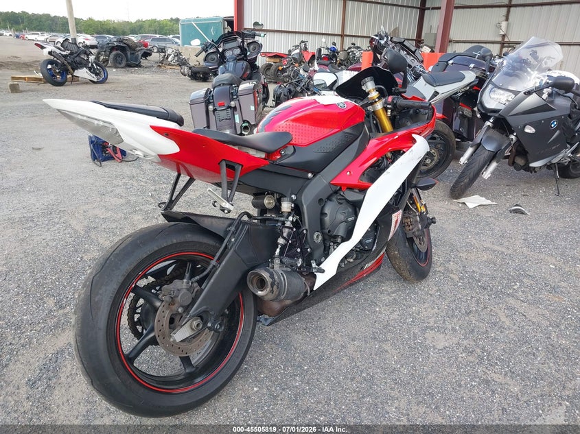 2008 Yamaha Yzfr6 VIN JYARJ16E18A007814 IAAI salvage auction — ROLLOVER, Salvage - Greater Than 75% (Maryland), sold $675 on 2026-07-22 (photo 4)