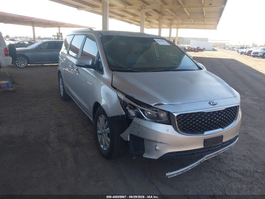 2016 Kia SEDONA VIN KNDMB5C19G6157594 IAAI salvage auction — UNKNOWN, Salvage (Arizona), sold $1,000 on 2026-07-28 (photo 1)