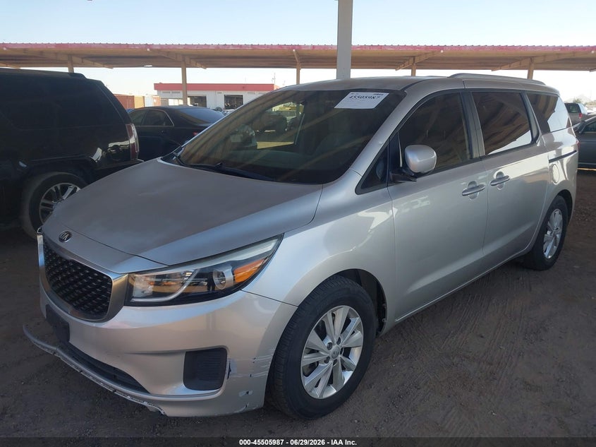 2016 Kia SEDONA VIN KNDMB5C19G6157594 IAAI salvage auction — UNKNOWN, Salvage (Arizona), sold $1,000 on 2026-07-28 (photo 2)