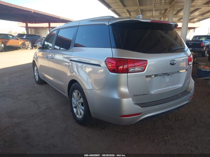 2016 Kia SEDONA VIN KNDMB5C19G6157594 IAAI salvage auction — UNKNOWN, Salvage (Arizona), sold $1,000 on 2026-07-28 (photo 3)