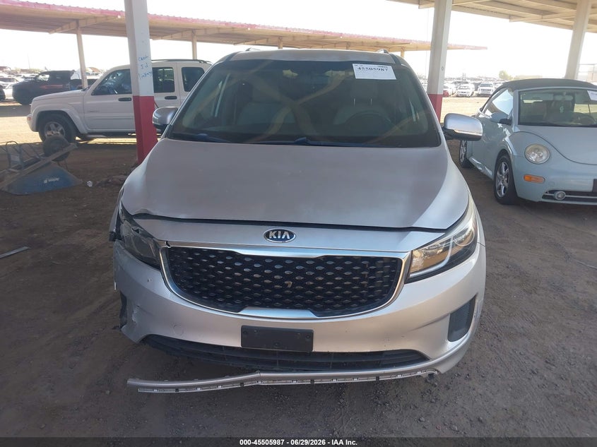 2016 Kia SEDONA VIN KNDMB5C19G6157594 IAAI salvage auction — UNKNOWN, Salvage (Arizona), sold $1,000 on 2026-07-28 (photo 6)