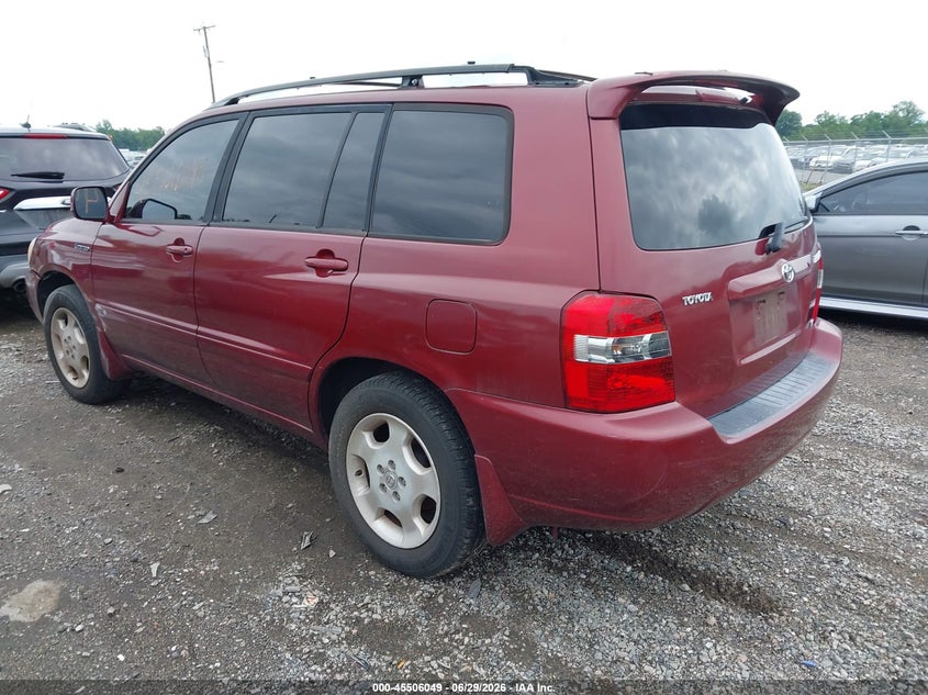 2006 Toyota Highlander VIN JTEDP21A560107646 IAAI salvage auction — NORMAL WEAR, Clear (Virginia), sold $175 on 2026-07-10 (photo 3)