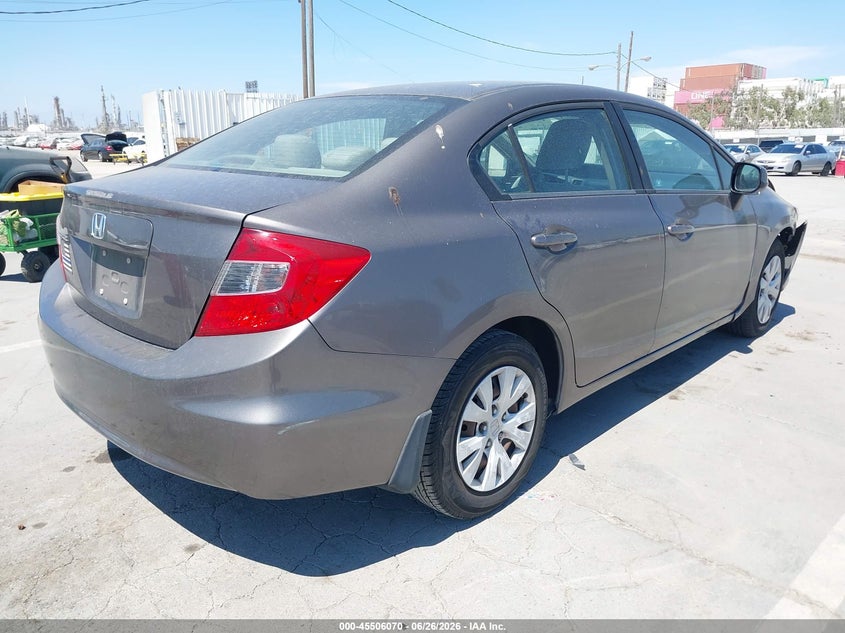 2012 Honda Civic VIN 19XFB2F51CE383431 IAAI salvage auction — FRONT END, Salvage (California), sold $850 on 2026-07-10 (photo 4)
