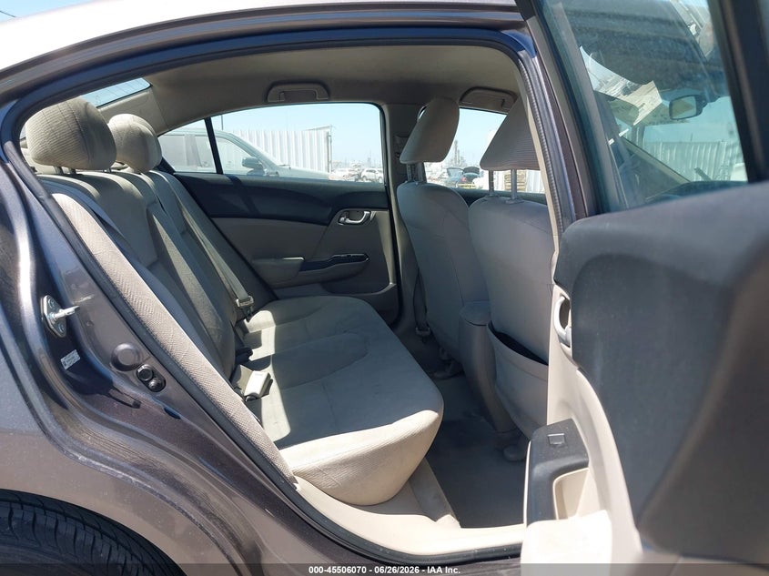 2012 Honda Civic VIN 19XFB2F51CE383431 IAAI salvage auction — FRONT END, Salvage (California), sold $850 on 2026-07-10 (photo 8)