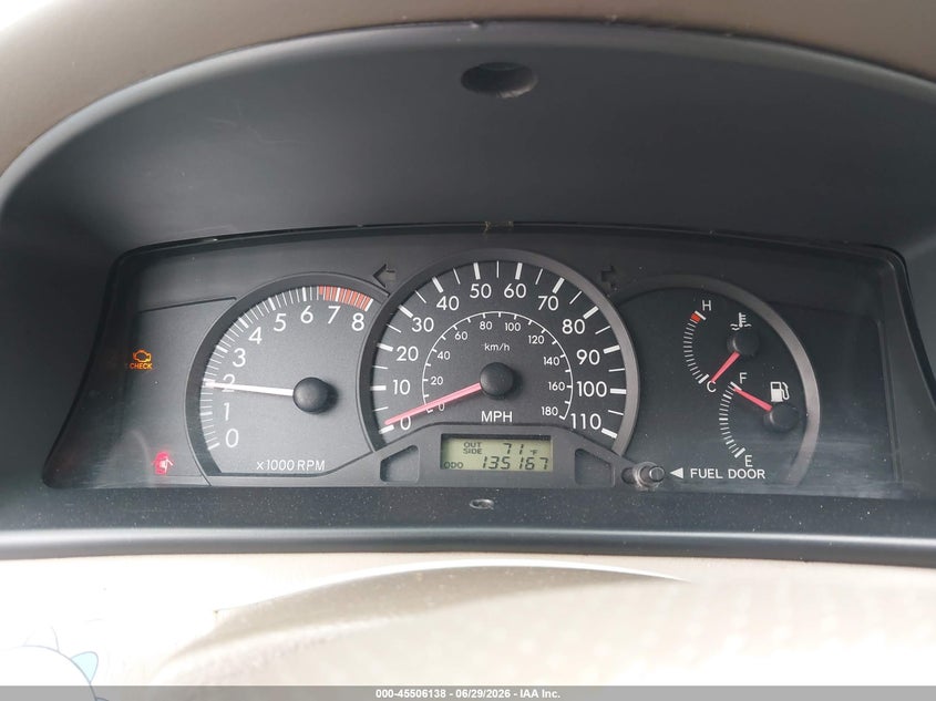 2005 Toyota Corolla VIN JTDBR32E552051630 IAAI salvage auction — LEFT REAR, Salvage (California), sold $1,000 on 2026-07-23 (photo 7)