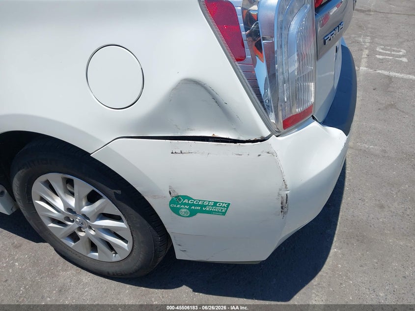 2013 Toyota Prius plug-in VIN JTDKN3DP5D3043806 IAAI salvage auction — LEFT REAR, App For Dup Clear (California), sold $5,300 on 2026-07-09 (photo 6)