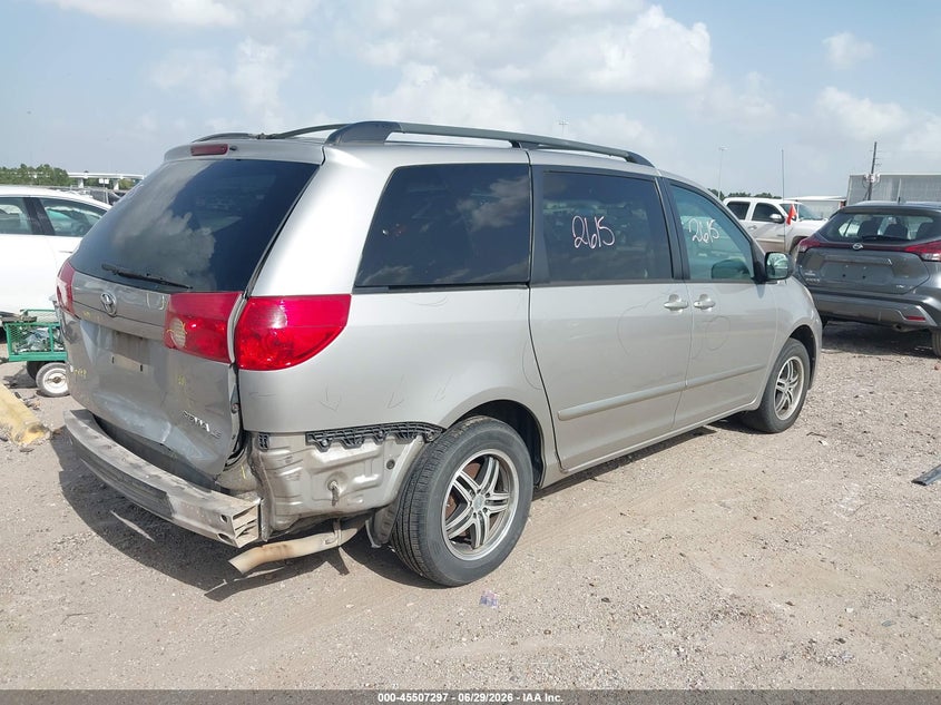2006 Toyota Sienna VIN 5TDZA23C06S554327 IAAI salvage auction — REAR END, Salvage (Texas), sold $725 on 2026-07-30 (photo 4)