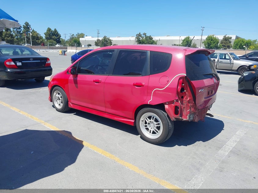 2007 Honda Fit VIN JHMGD38637S056931 IAAI salvage auction — REAR END, Salvage (California), sold $2,050 on 2026-07-13 (photo 3)