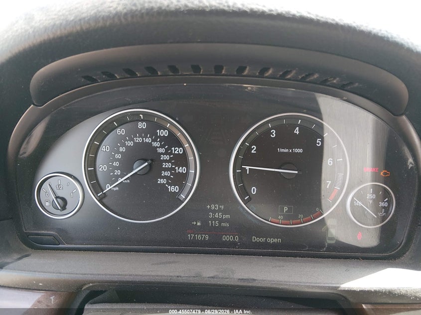 2012 BMW 5er VIN WBAXH5C53CDW08374 IAAI salvage auction — HAIL, Salvage Title, sold $1,250 on 2026-07-24 (photo 7)