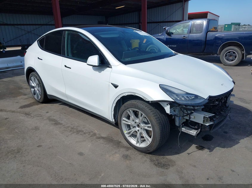2023 Tesla Model y VIN 7SAYGDEEXPA041807 IAAI salvage auction — FRONT END, Salvage (California), sold $12,000 on 2026-08-02 (photo 1)