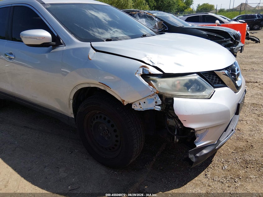2015 Nissan Rogue VIN KNMAT2MV2FP531133 IAAI salvage auction — RIGHT FRONT, Salvage Title, sold $350 on 2026-07-16 (photo 6)