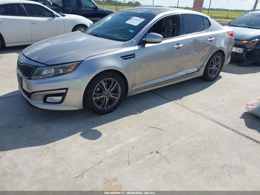 2014 Kia Optima VIN 5XXGN4A73EG275063 IAAI salvage auction — LEFT SIDE, Original (Texas), sold $1,150 on 2026-07-31 (photo 2)