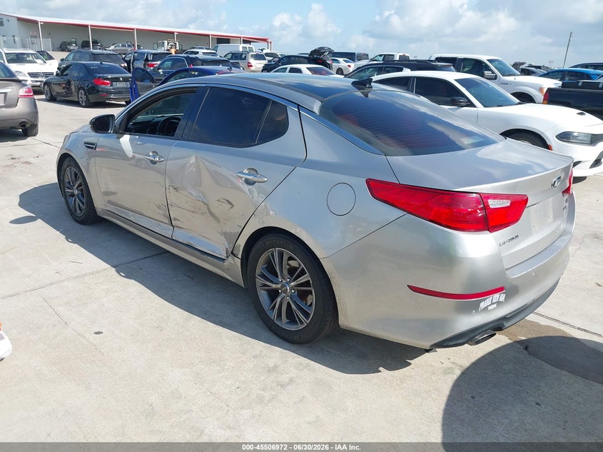 2014 Kia Optima VIN 5XXGN4A73EG275063 IAAI salvage auction — LEFT SIDE, Original (Texas), sold $1,150 on 2026-07-31 (photo 3)