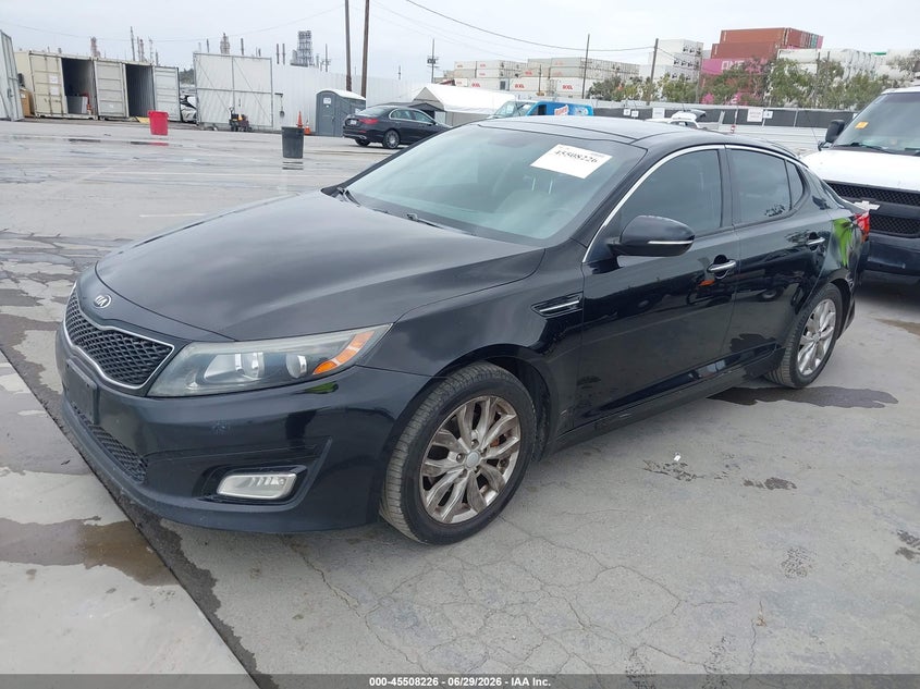 2014 Kia Optima VIN 5XXGN4A77EG332378 IAAI salvage auction — LEFT SIDE, Clear - Dealer Only (California), sold $650 on 2026-07-09 (photo 2)