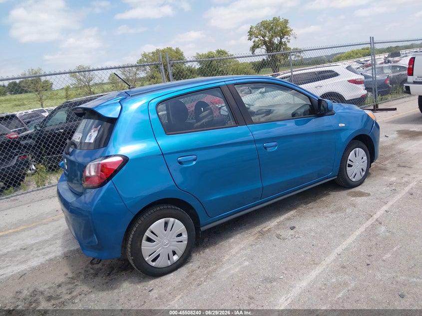 2021 Mitsubishi Mirage VIN ML32AUHJXMH002925 IAAI salvage auction — FRONT & REAR, Salvage (Iowa), sold $1,800 on 2026-08-01 (photo 4)
