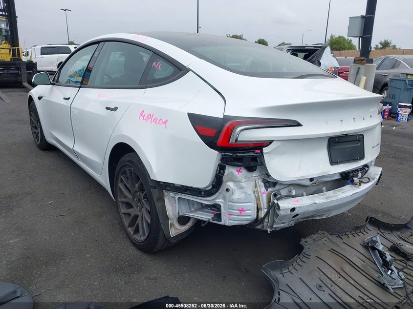 2024 Tesla Model 3 VIN 5YJ3E1EB2RF735494 IAAI salvage auction — REAR END, Salvage Certificate (California), sold $13,550 on 2026-07-31 (photo 3)