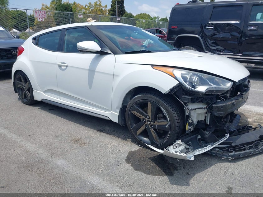 2013 Hyundai Veloster VIN KMHTC6AE8DU175642 IAAI salvage auction — FRONT END, Salvage (California), sold $825 on 2026-07-16 (photo 1)