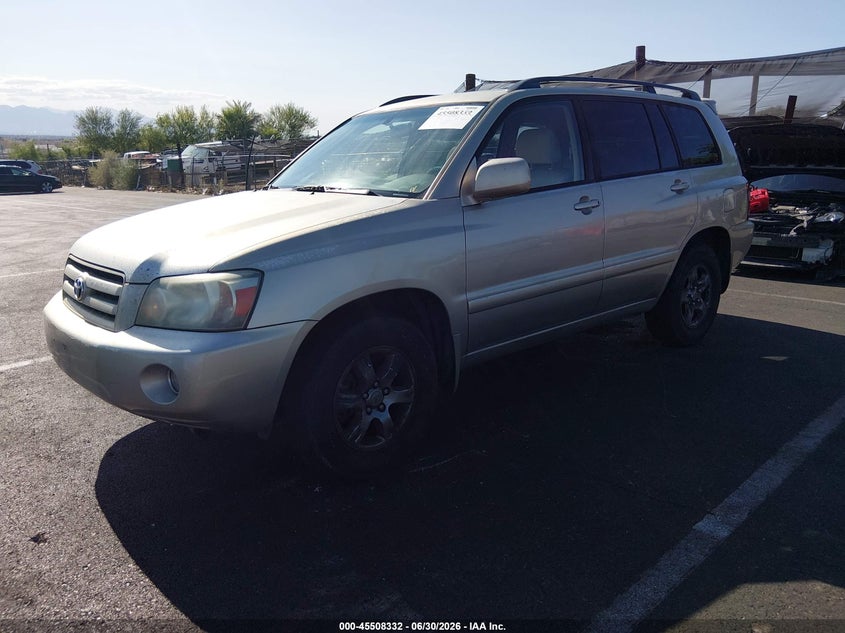 2007 Toyota Highlander VIN JTEGP21A170132266 IAAI salvage auction — RIGHT SIDE, Salvage (California), sold $725 on 2026-07-31 (photo 2)