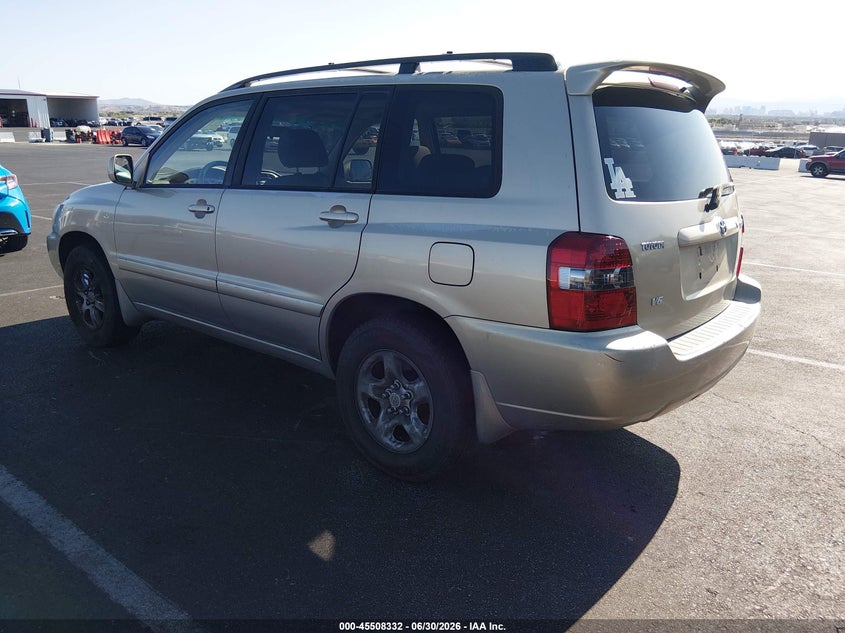 2007 Toyota Highlander VIN JTEGP21A170132266 IAAI salvage auction — RIGHT SIDE, Salvage (California), sold $725 on 2026-07-31 (photo 3)