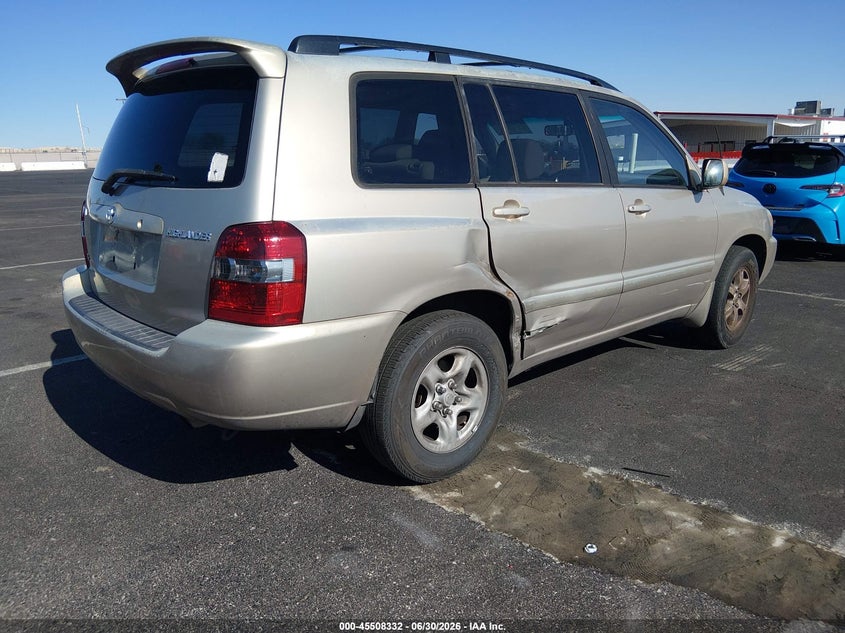 2007 Toyota Highlander VIN JTEGP21A170132266 IAAI salvage auction — RIGHT SIDE, Salvage (California), sold $725 on 2026-07-31 (photo 4)