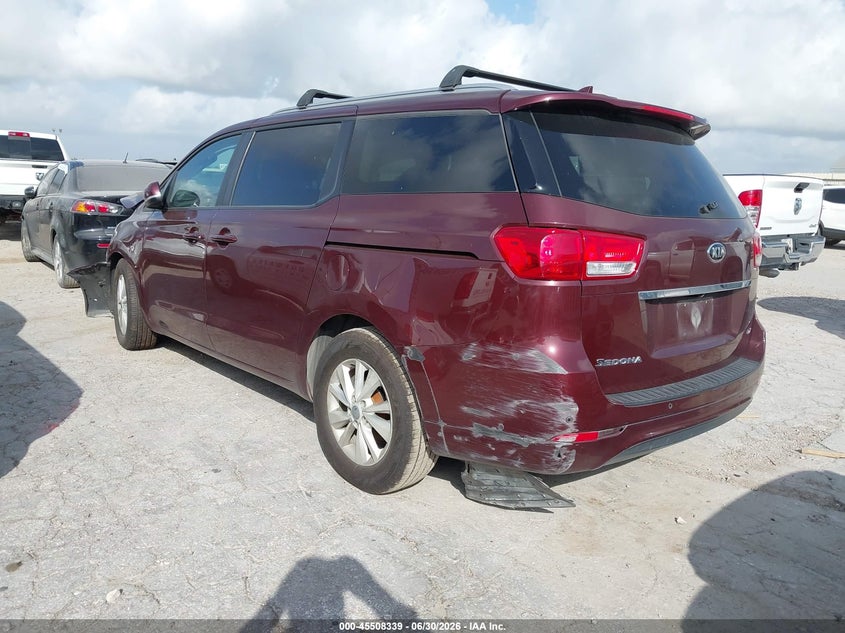 2017 Kia SEDONA VIN KNDMB5C17H6339523 IAAI salvage auction — FRONT END, Salvage (Texas), sold $175 on 2026-07-29 (photo 3)